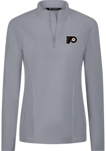 Levelwear Philadelphia Flyers Womens Grey Upright 3D Embroidered Patch Qtr Zip