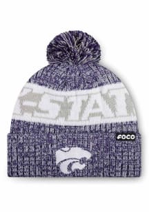 Forever Collectibles K-State Wildcats Purple Wordmark Heather Light Up Beanie Mens Knit Hat