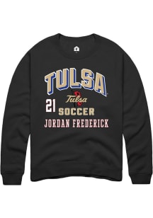 jordan frederick Tulsa Golden Hurricane Mens Black NIL Arch Logo Player Crew