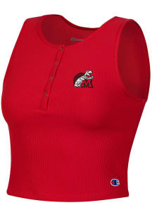 Champion Maryland Terrapins Womens Red Ottoman Henley Tank Top