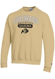Champion Colorado Buffaloes Mens Gold Pill Box Grandma Powerblend Long Sleeve Crew Sweatshirt