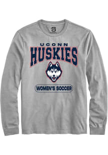 Summit Sportswear UConn Huskies Grey Women's Soccer Long Sleeve T Shirt