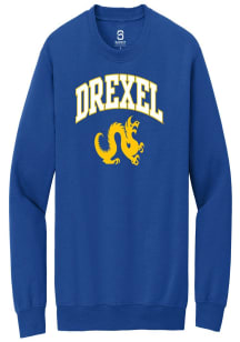 Summit Sportswear Drexel Dragons Mens Blue Arch Logo Long Sleeve Crew Sweatshirt