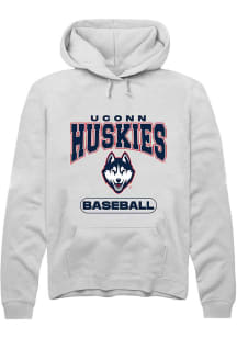 Summit Sportswear UConn Huskies Mens White Baseball Long Sleeve Hoodie