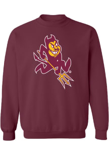 Summit Sportswear Arizona State Sun Devils Mens Maroon Sparky Long Sleeve Crew Sweatshirt
