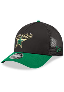 New Era Dallas Stars Black Two Tone Vintage Logo 9FORTY Trucker Youth Adjustable Hat