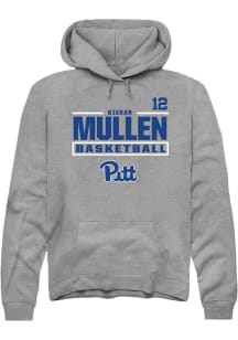Kieran Mullen Pitt Panthers Mens Graphite NIL Stacked Box Player Hood
