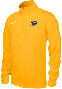 Nike Pitt Panthers Mens Gold 1976 Football Game DriFit Training Long Sleeve Qtr Zip Pullover