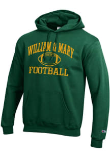 Champion William & Mary Tribe Mens Green Football Football Powerblend Long Sleeve Hoodie