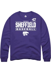 Lincoln Sheffield  Rally K-State Wildcats Mens Purple NIL Stacked Box Long Sleeve Crew Sweatshirt