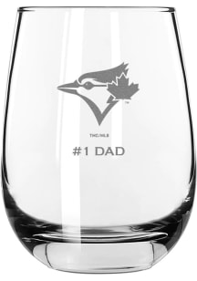 Toronto Blue Jays Dad 15oz Stemless Wine Glass - White
