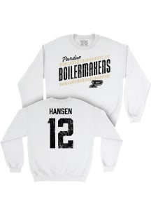 Kate Hansen Purdue Boilermakers Mens White NIL Slant Player Crew