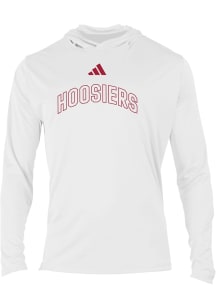Adidas Indiana Hoosiers Mens White Heat Seal Long Sleeve Hood