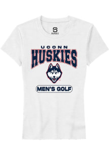 Summit Sportswear UConn Huskies Womens White Men's Golf Short Sleeve T-Shirt