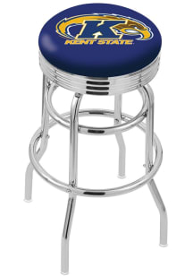 Kent State Golden Flashes Double-Ring Swivel Chrome Pub Stool - Black