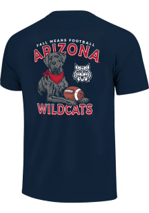 Arizona Wildcats Navy Blue Labrador Football Arc Short Sleeve T Shirt
