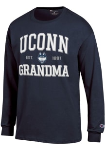 Champion UConn Huskies Navy Blue Est. Date Grandma Jersey Long Sleeve T Shirt