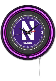 Northwestern Wildcats Double Neon Wall Clock