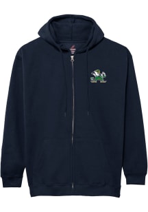 Notre Dame Fighting Irish Mens Navy Blue Essentials Front Back Long Sleeve Full Zip Jacket