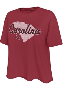Original Retro Brand South Carolina Gamecocks Womens Garnet Cut of Cotton Short Sleeve T-Shirt