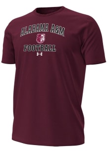 Under Armour Alabama A&M Bulldogs Maroon Football Football Performance Short Sleeve T Shirt