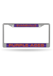 Evansville Purple Aces Chrome Laser License Plate Frame - Purple
