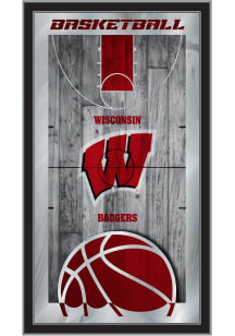 Wisconsin Badgers Basketball Hanging Back Bar Mirror