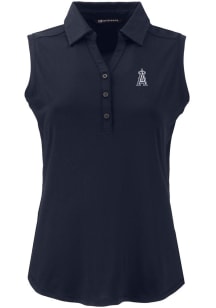Cutter and Buck Los Angeles Angels Womens Navy Blue Mono Forge Eco Polo Shirt