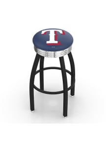 Texas Rangers 3 Ring Chrome Seat Pub Stool - Black