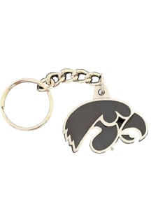 Iowa Hawkeyes Pewter Die Cut Mascot Keychain - Silver