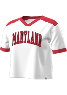 Champion Maryland Terrapins Womens White Jersey Short Sleeve T-Shirt