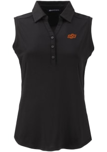 Cutter and Buck Oklahoma State Cowboys Womens Black Forge Eco Polo Shirt