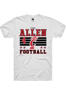 Cyrus Allen Cincinnati Bearcats White Football NIL Striped Short Sleeve Player T Shirt