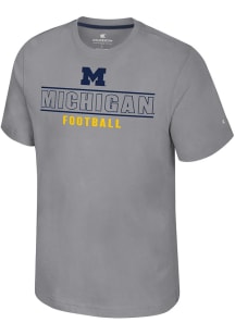 Colosseum Michigan Wolverines Grey Berzatto Football Short Sleeve T Shirt