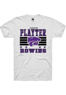 Kiersten Playter K-State Wildcats White NIL Striped Short Sleeve Player T Shirt
