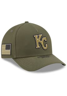 New Era Kansas City Royals 2026 MLB Armed Forces Day 9FORTY M Crown AF Adjustable Hat - Olive