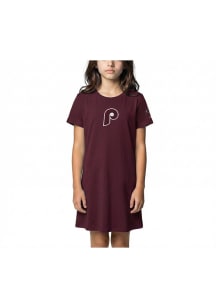 Pro Standard Philadelphia Phillies Girls Maroon Classic Chenille Short Sleeve Dress