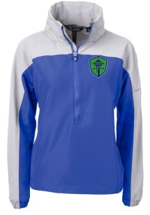 Cutter and Buck Seattle Sounders FC Womens Blue Charter Eco Pullover