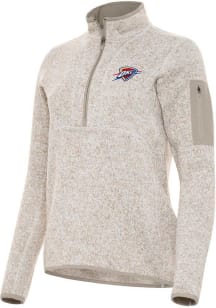 Antigua Oklahoma City Thunder Womens White Fortune Qtr Zip