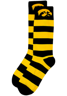 Iowa Hawkeyes Stripe Design Mens Dress Socks