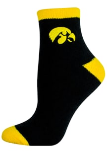Iowa Hawkeyes Fuzzy Style Womens Quarter Socks