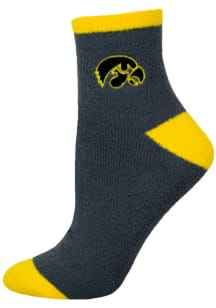 Iowa Hawkeyes Fuzzy Womens Quarter Socks