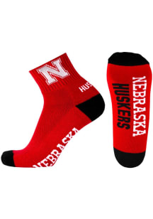Nebraska Cornhuskers Logo Mens Quarter Socks