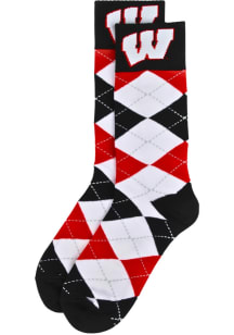 Wisconsin Badgers Team Color Mens Argyle Socks
