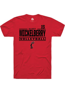 Elliott Mickelberry Cincinnati Bearcats Red NIL Stacked Box Short Sleeve Player T Shirt