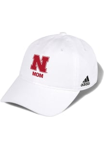 Adidas Nebraska Cornhuskers Mom Washed Slouch Adjustable Hat - White