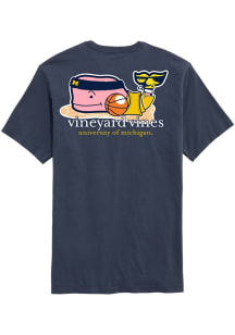 Michigan Wolverines Navy Blue Whale Basketball Short Sleeve T Shirt