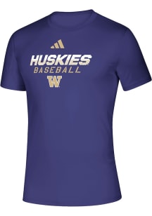 Adidas Washington Huskies Purple Heat Seal Creator Short Sleeve T Shirt