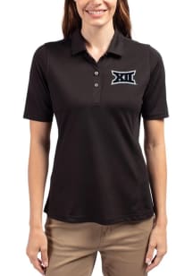 Cutter and Buck Big 12 Womens Black Virtue Eco Pique Short Sleeve Polo Shirt