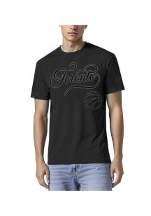 Pro Standard Toronto Raptors Black Blackout Mash Up Short Sleeve Fashion T Shirt